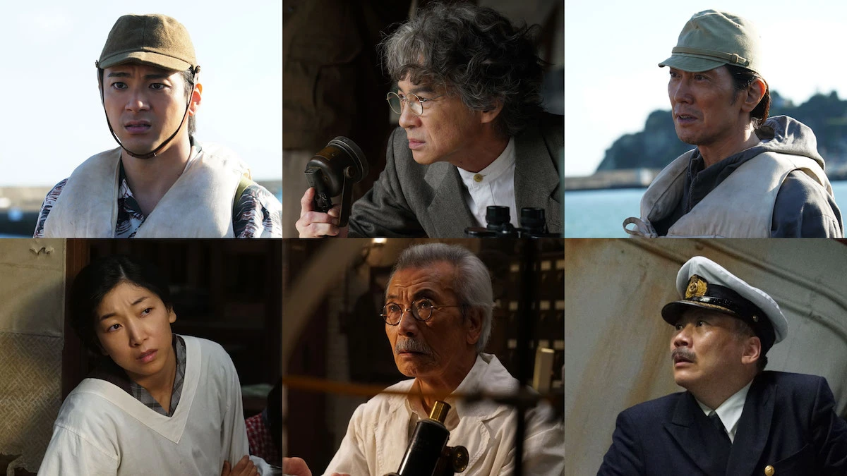 『ゴジラ-0.0』解禁キャストビジュアル（左上から時計回りに、山田裕貴、吉岡秀隆、佐々木蔵之介、田中美央、田中泯、安藤サクラ）.jpg