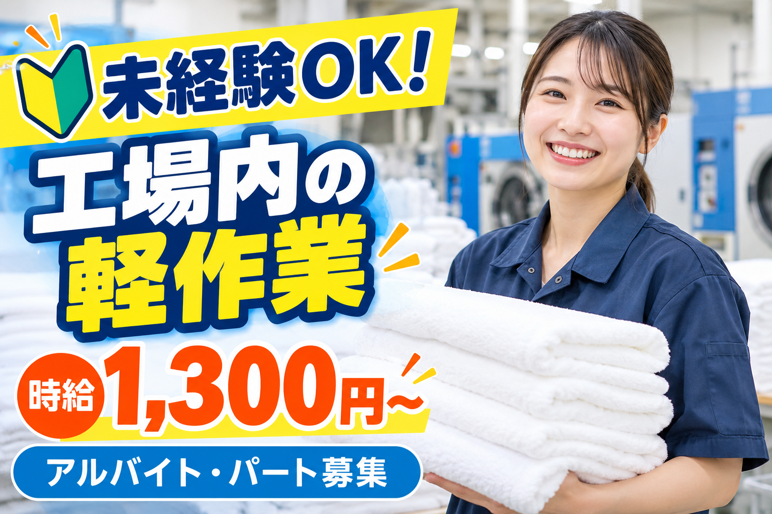 リネン衣類の仕分けスタッフ
